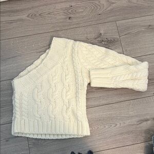 For Love And Lemons Off-Shoulder Cream Sweater